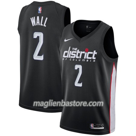 Maglia NBA Washington Wizards John Wall 2 2018-19 Nike City Edition Nero Swingman - Uomo